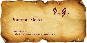 Verner Géza névjegykártya
