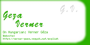 geza verner business card