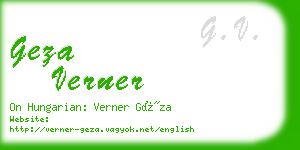 geza verner business card